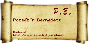 Pozsár Bernadett névjegykártya