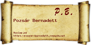 Pozsár Bernadett névjegykártya