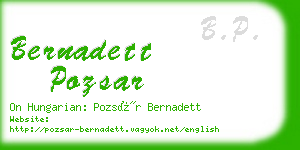 bernadett pozsar business card